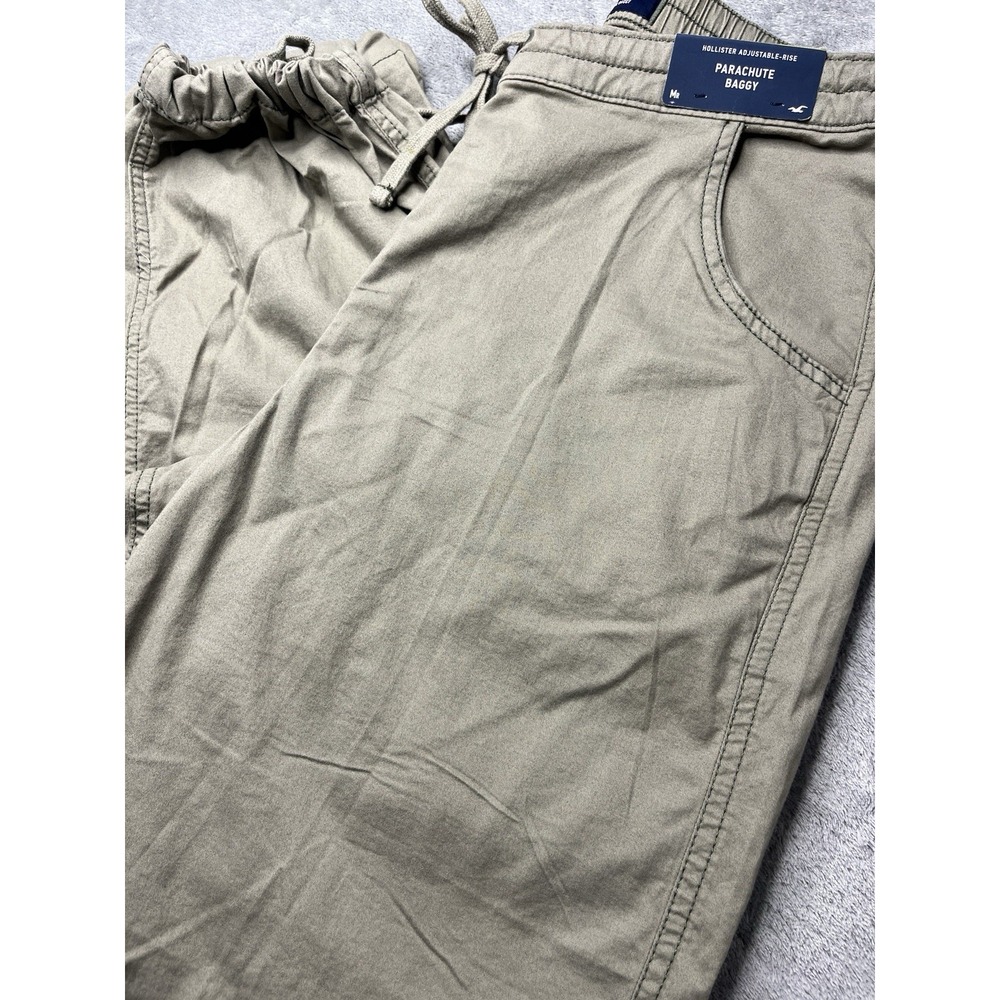 Hollister High‎ Rise Parachute Baggy Pants Green Drawstring Waist Joggers Size M